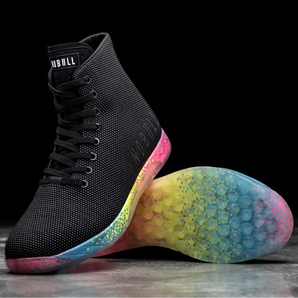 NOBULL Project High-Top Black Neon Glitch Trainers